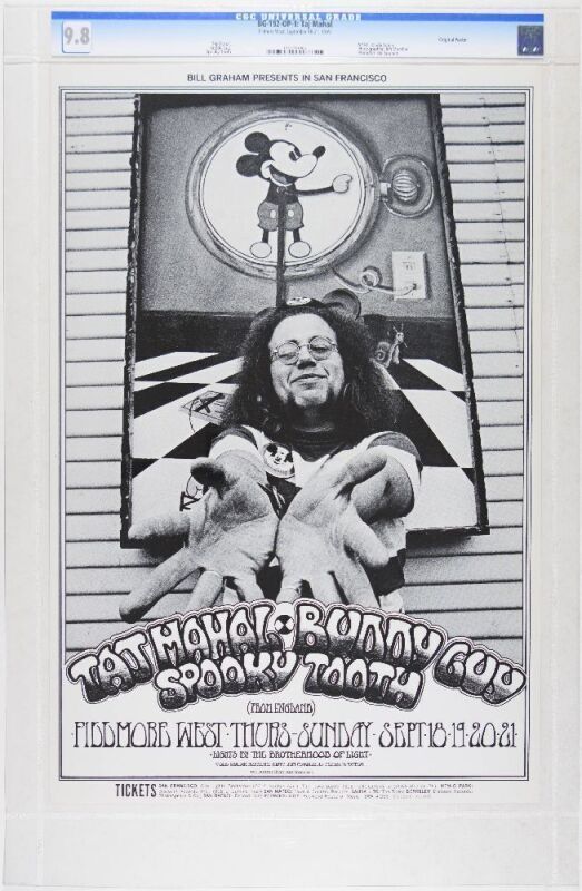 1969 BG-192 Taj Mahal Buddy Guy Fillmore West Poster CGC 9.8