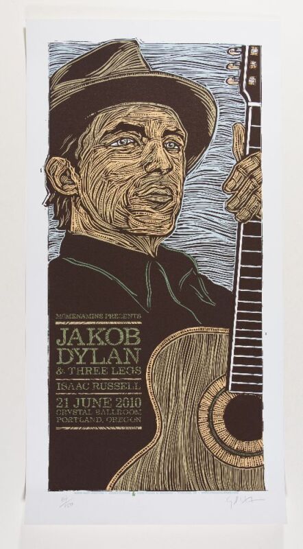 2010 Jakob Dylan & Three Legs Crystal Ballroom LE Signed Houston Poster Mint 91