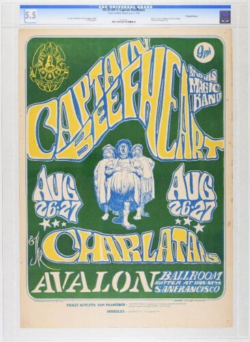 1966 FD-23 Captain Beefheart The Charlatans Avalon Ballroom Poster CGC 5.5
