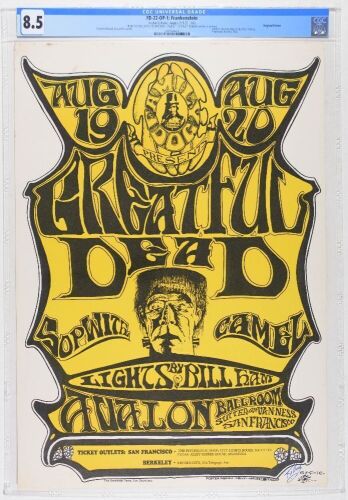 1966 FD-22 Grateful Dead Sopwith Camel Avalon Ballroom Signed Mouse & Kelley & Eric King Authenticated Poster CGC 8.5