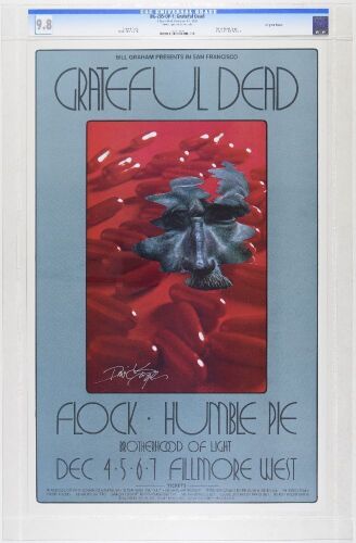1969 BG-205 Grateful Dead Humble Pie Fillmore West Signed Singer Poster CGC 9.8
