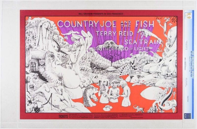 1968 BG-149 Country Joe & the Fish Sea Train Fillmore West Poster CGC 9.9