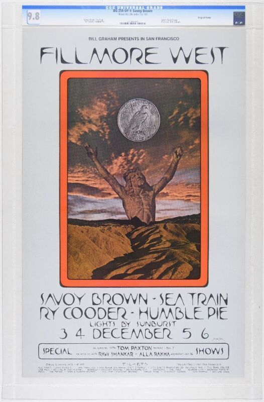 1970 BG-259 Savoy Brown Humble Pie Fillmore West Poster CGC 9.8