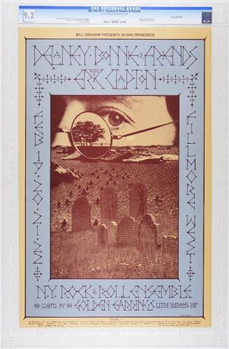 1970 BG-218 Delaney & Bonnie & Friends with Eric Clapton Fillmore West Poster CGC 9.2