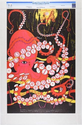 1968 BG-120 Country Joe & The Fish The Incredible String Band Fillmore Auditorium Poster CGC 9.8