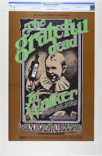 1969 BG-176 Grateful Dead Fillmore West Signed Tuten Poster CGC 9.6