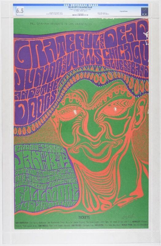 1967 BG-45 Grateful Dead The Doors Fillmore Auditorium Signed Wilson Poster CGC 6.5