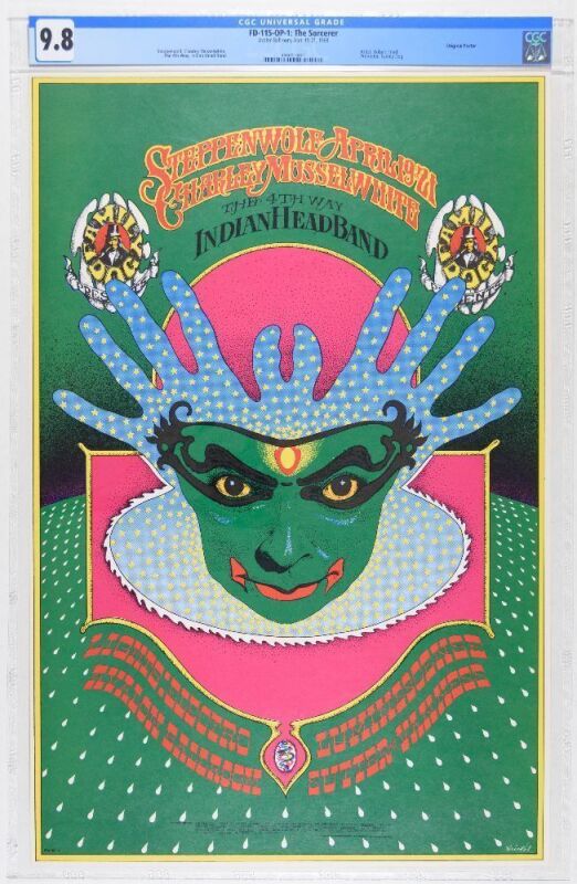 1968 FD-115 Steppenwolf Charley Musselwhite Avalon Ballroom Poster CGC 9.8