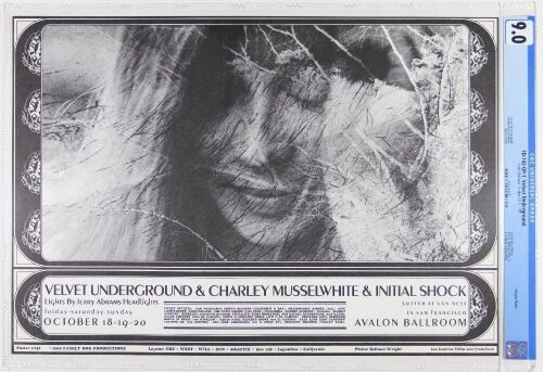 1968 FD-142 Velvet Underground Avalon Ballroom Poster CGC 9.0