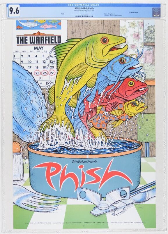 1994 BGP-93 Phish The Warfield Theater Poster CGC 9.6