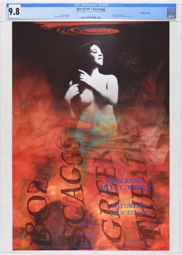 1995 BGP-123 Boz Scaggs The Greek Theater Berkeley Poster CGC 9.8