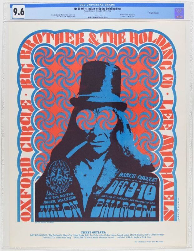 1966 FD-38 Big Brother Janis Joplin Oxford Circle Avalon Ballroom Poster CGC 9.6