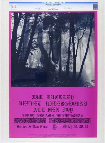 1968 FD-128 Tim Buckley Velvet Underground Avalon Ballroom Poster CGC 9.2