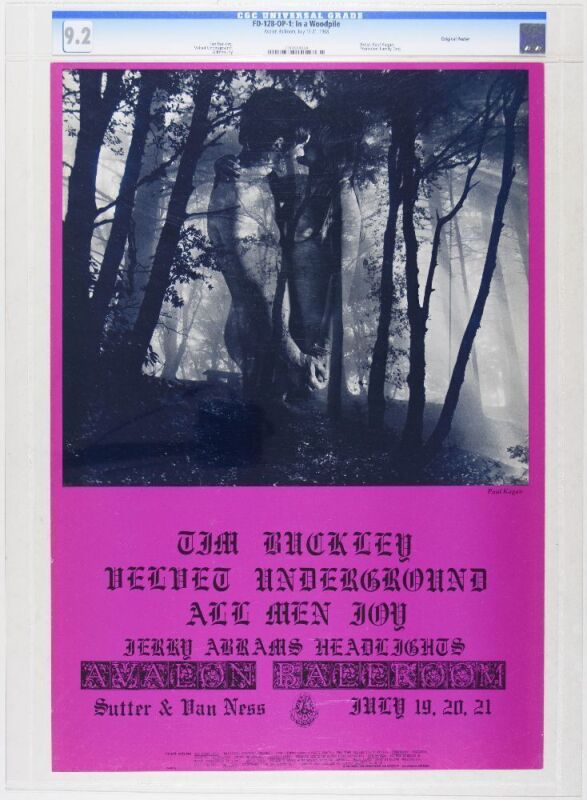 1968 FD-128 Tim Buckley Velvet Underground Avalon Ballroom Poster CGC 9.2