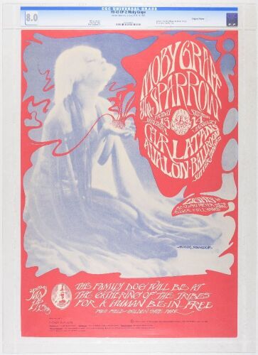 1967 FD-43 Moby Grape The Sparrow Avalon Ballroom Poster CGC 8.0