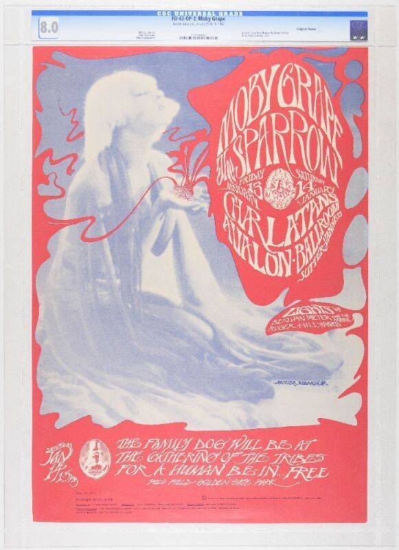 1967 FD-43 Moby Grape The Sparrow Avalon Ballroom Poster CGC 8.0