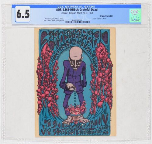 1968 AOR-2.163 Grateful Dead Chuck Berry Carousel Ballroom Handbill CGC 6.5