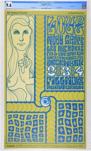 1966 BG-40 Love Moby Grape Fillmore Auditorium RP5 Poster CGC 9.6