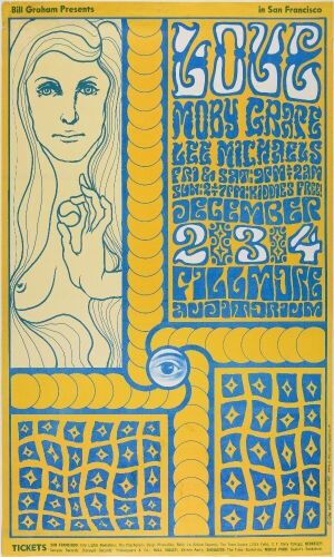 1966 BG-40 Love Moby Grape Fillmore Auditorium Poster Excellent 70