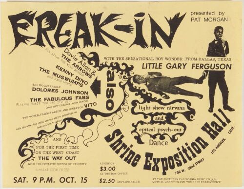 1966 The Freak-In Little Gary Ferguson Shrine Exposition Hall Flyer Excellent 71
