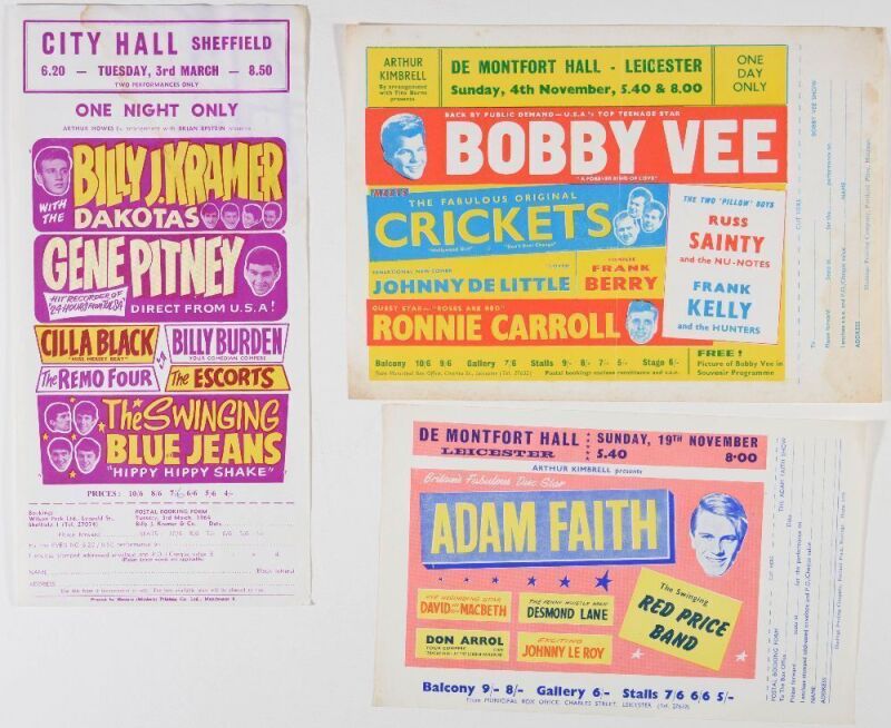 Lot of 3 U.K. Ticket Order Forms