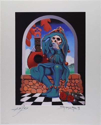 1997 Mouse Studios Grateful Dead Jester Signed Kelley & Mouse Poster Mint 97