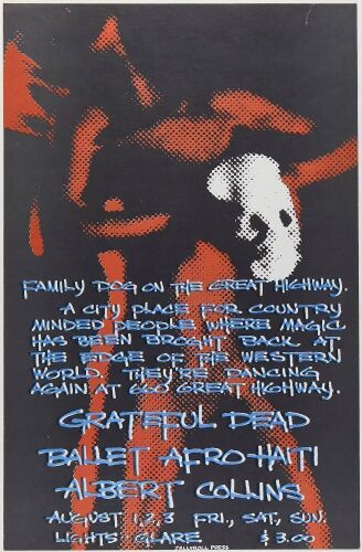 1969 FD-690801 Grateful Dead Albert Collins 660 Great Highway Poster Mint 97