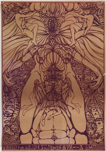1967 Bedrock One S.F. Mime Troupe The Diggers Steve Miller California Hall Poster Extra Fine 61