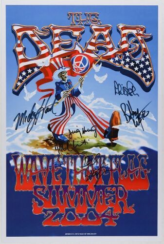 2004 The Dead Wave That Flag Summer Tour Band Signed Poster! Mint 97