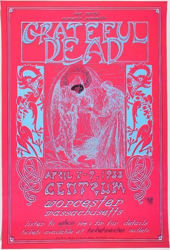 1988 Grateful Dead Centrum Worcester Poster Near Mint 81