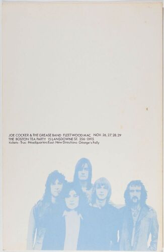 1969 Joe Cocker & The Grease Band Fleetwood Mac Boston Tea Party Poster Extra Fine 69