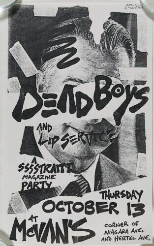 1977 Dead Boys McVan's Buffalo Signed Elias Flyer Near Mint 87