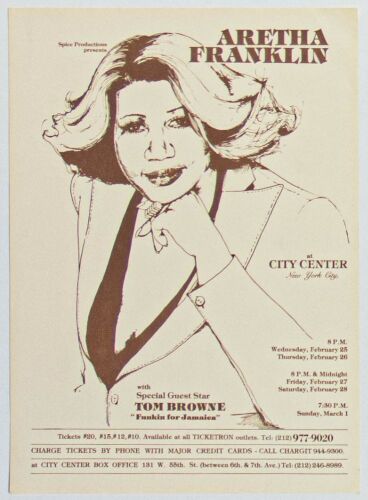 1981 Aretha Franklin City Center New York Handbill Near Mint 87