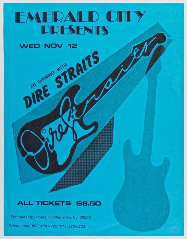 1980 Dire Straits The Emerald City Philadelphia Flyer Near Mint 83