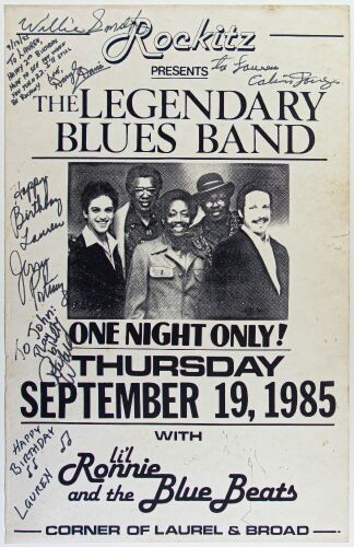 1985 The Legendary Blues Band Rocklitz Richmond Signed Poster Extra Fine 63