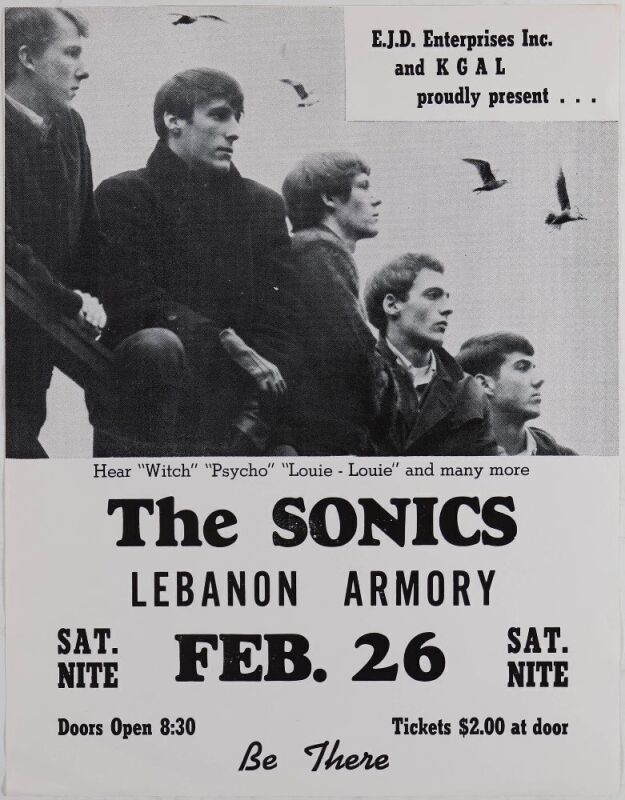 1966 The Sonics Lebanon Armory Lebanon Oregon Handbill Excellent 79