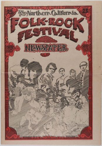 1968 Northern California Folk Rock Festival Newspaper Near Mint 81