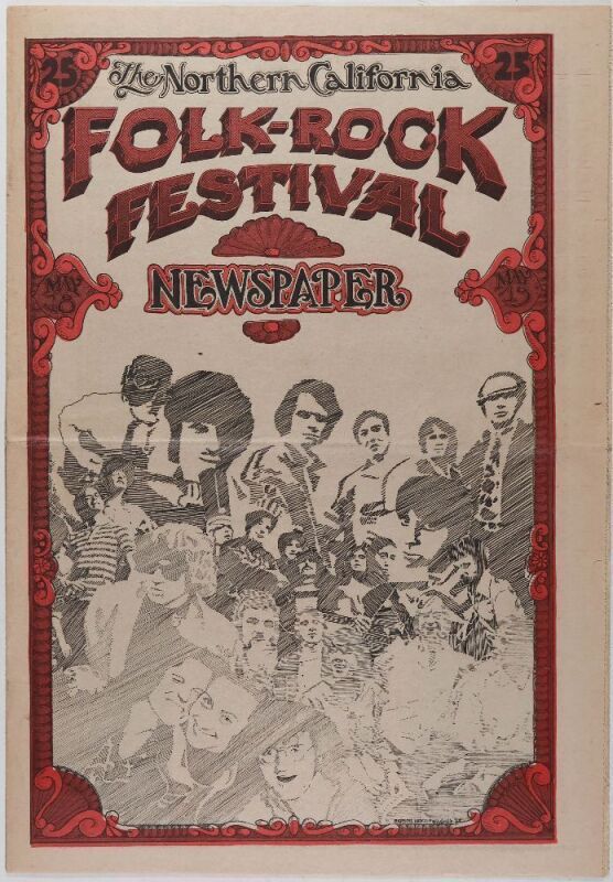 1968 Northern California Folk Rock Festival Newspaper Near Mint 81