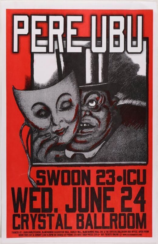 1998 Pere Ubu Crystal Ballroom Poster Excellent 73