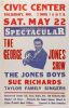 1965 The George Jones Show Salisbury Civic Center Hatch Show Print Poster Extra Fine 63