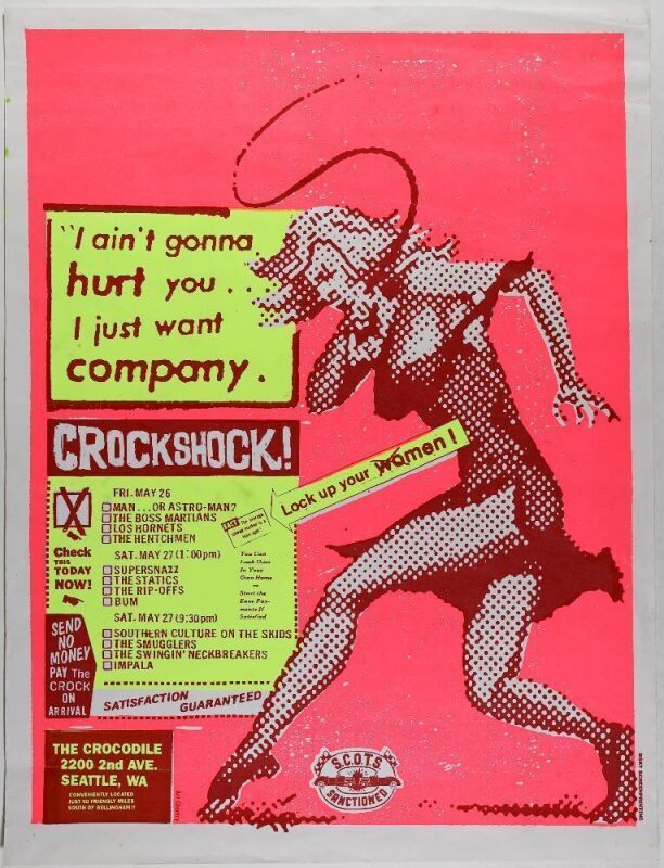 1995 Man... Or Astro Man? Southern Culture on the Skids Crockshock The Crocodile Seattle Poster Excellent 71