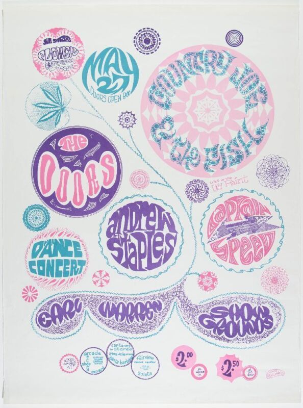 1967 The Doors Earl Warren Showgrounds Santa Barbara Poster Excellent 75