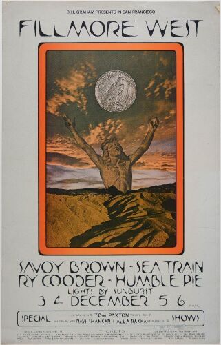 1970 BG-259 Savoy Brown Humble Pie Fillmore West Signed Singer Poster Extra Fine 67