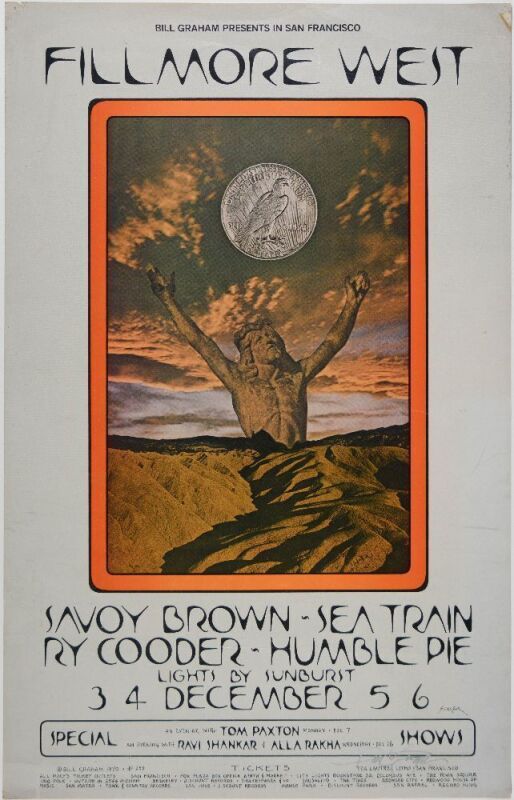 1970 BG-259 Savoy Brown Humble Pie Fillmore West Signed Singer Poster Extra Fine 67