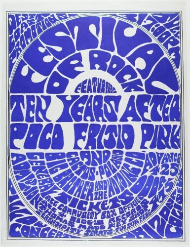 1970 Ten Years After Poco Arizona Veterans Memorial Coliseum Poster Near Mint 89