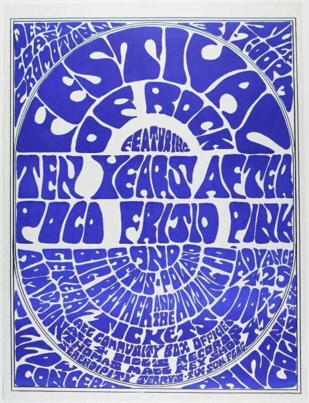 1970 Ten Years After Poco Arizona Veterans Memorial Coliseum Poster Near Mint 89