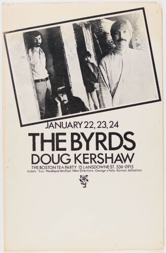 1970 The Byrds Boston Tea Party Poster Extra Fine 65