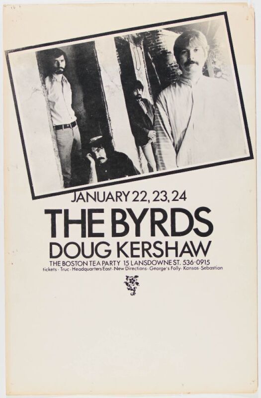 1970 The Byrds Boston Tea Party Poster Extra Fine 65