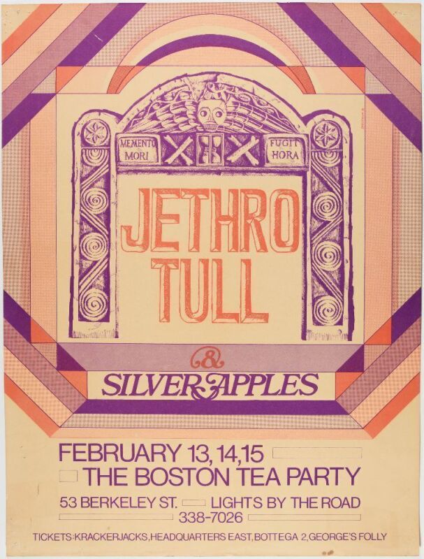 1968 Jethro Tull Boston Tea Party Poster Extra Fine 65