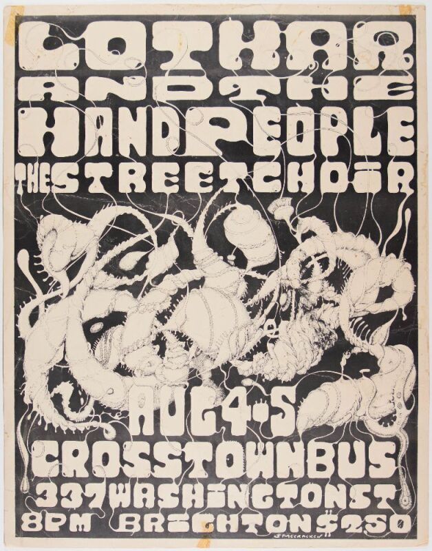 1967 Lothar and the Hand People The Crosstown Bus Boston Poster Extra Fine 65